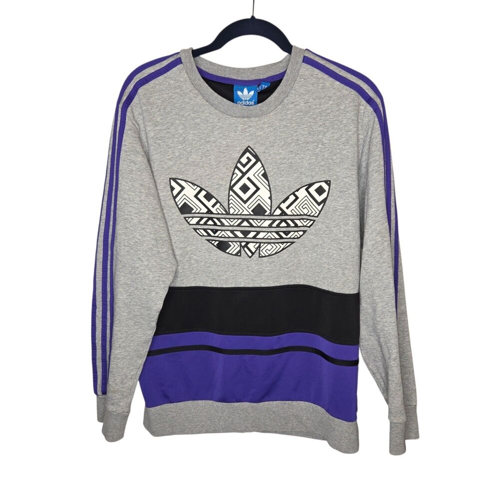 Adidas Originals Mutombo M Geometric Trefoil Colorblock Crewneck Sweatshirt